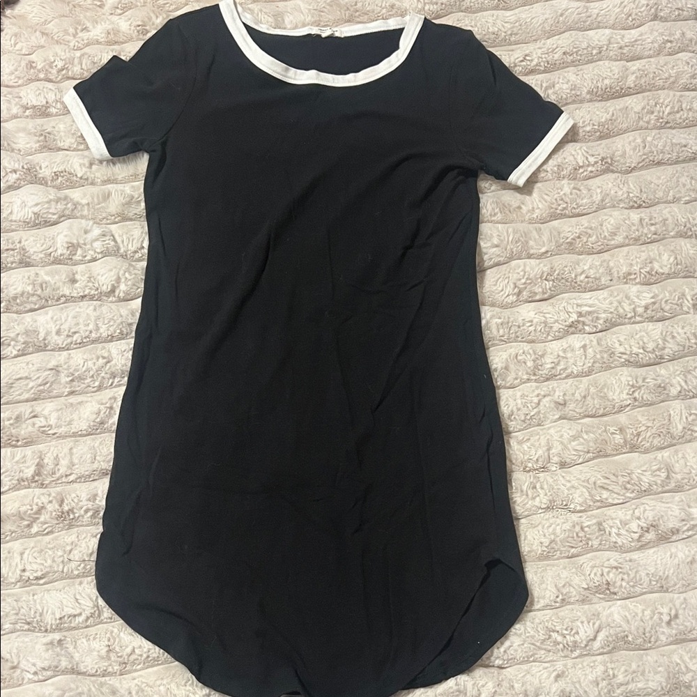 Heart Hips Black Dress with White Accents